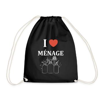 Humour faire le ménage - Sac de sport léger - noir - Devant