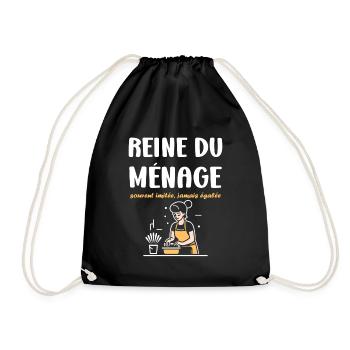 Humour faire le ménage - Sac de sport léger - noir - Devant