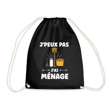 Humour faire le ménage - Sac de sport léger - noir - Devant