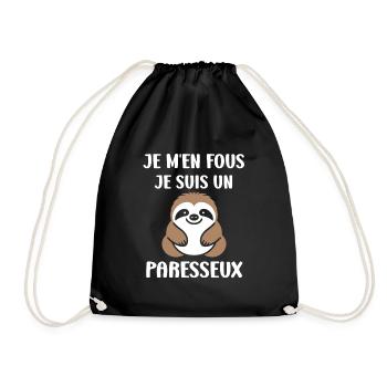 Animal humour paresseux - Sac de sport léger - noir - Devant