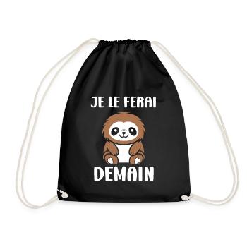 Animal humour paresseux - Sac de sport léger - noir - Devant