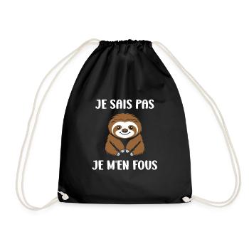 Animal humour paresseux - Sac de sport léger - noir - Devant