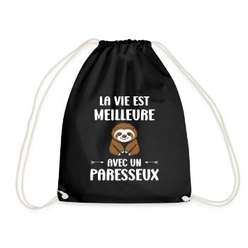 Animal humour paresseux - Sac de sport léger - noir - Devant