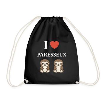 Animal humour paresseux - Sac de sport léger - noir - Devant