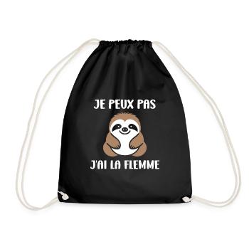 Animal humour paresseux - Sac de sport léger - noir - Devant