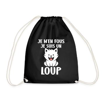 Humour animal petit loup - Sac de sport léger - noir - Devant