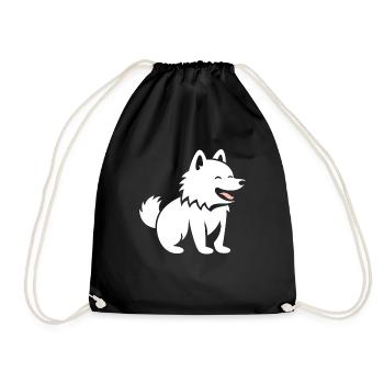 wolf - Drawstring Bag - black - Front