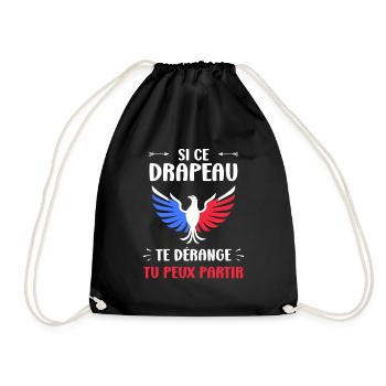 drapeau france patriote - Sac de sport léger - noir - Devant