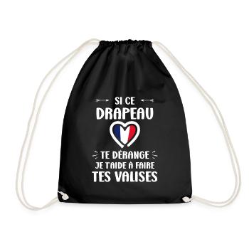 patriote drapeau france - Sac de sport léger - noir - Devant