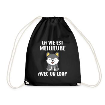 Humour loup - Sac de sport léger - noir - Devant