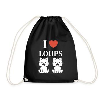 Humour loup - Sac de sport léger - noir - Devant