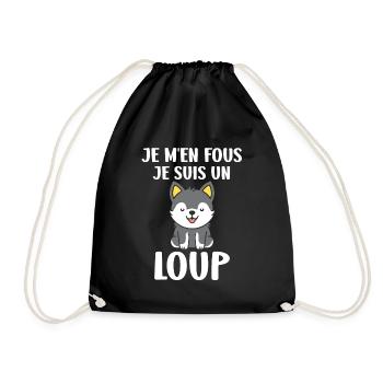 Humour loup - Sac de sport léger - noir - Devant