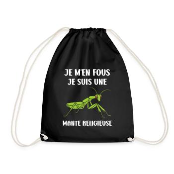 Humour insecte Mante religieuse - Sac de sport léger - noir - Devant