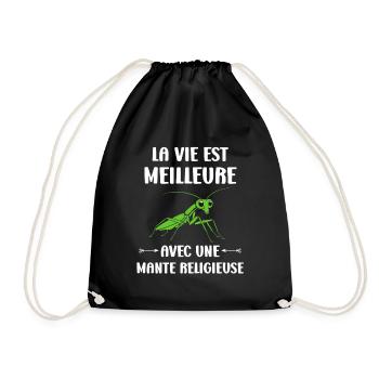 Humour insecte Mante religieuse - Sac de sport léger - noir - Devant
