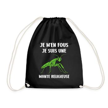 Humour insecte Mante religieuse - Sac de sport léger - noir - Devant