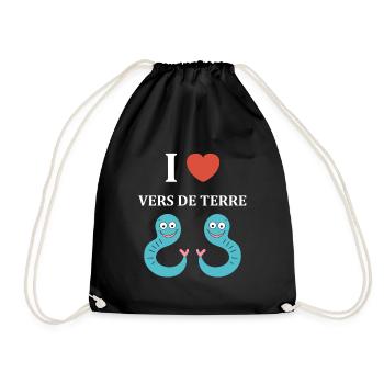 Humour ver de terre - Sac de sport léger - noir - Devant