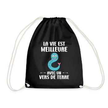 Humour ver de terre - Sac de sport léger - noir - Devant
