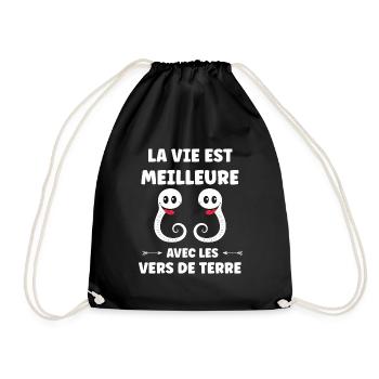Humour ver de terre - Sac de sport léger - noir - Devant