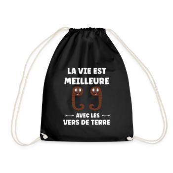 Humour ver de terre - Sac de sport léger - noir - Devant