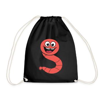 earthworm - Drawstring Bag - black - Front