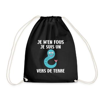 Humour ver de terre - Sac de sport léger - noir - Devant