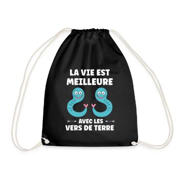Humour ver de terre - Sac de sport léger - noir - Devant