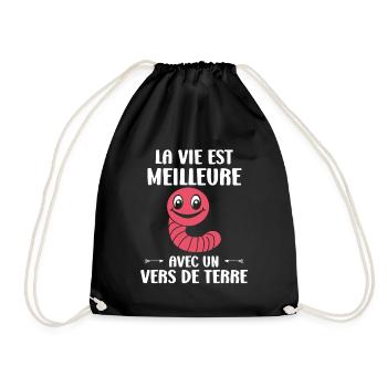 Humour ver de terre - Sac de sport léger - noir - Devant