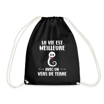 Humour ver de terre - Sac de sport léger - noir - Devant