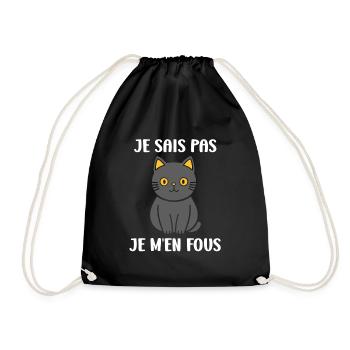 Humour chat chartreux - Sac de sport léger - noir - Devant
