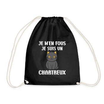Humour chat chartreux - Sac de sport léger - noir - Devant