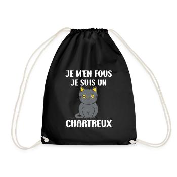 Humour chat chartreux - Sac de sport léger - noir - Devant