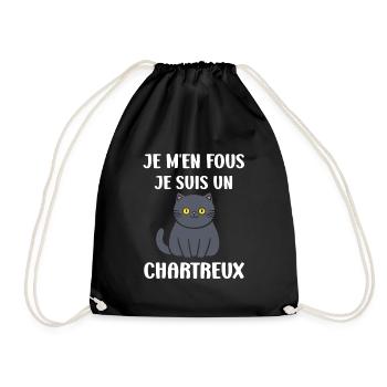 Humour chat chartreux - Sac de sport léger - noir - Devant