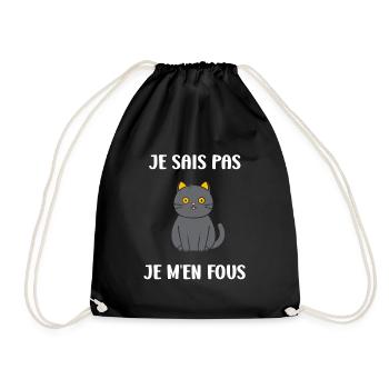 Humour chat chartreux - Sac de sport léger - noir - Devant