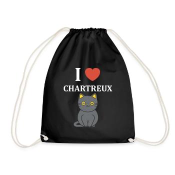 Humour chat chartreux - Sac de sport léger - noir - Devant