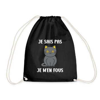 Humour chat chartreux - Sac de sport léger - noir - Devant