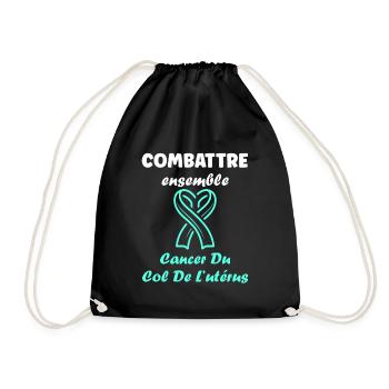 Sensibilisation au cancer du col de l'utérus - Sac de sport léger - noir - Devant