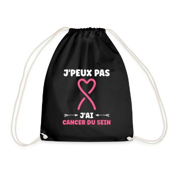 Sensibilisation cancer du sein - Sac de sport léger - noir - Devant