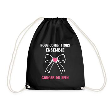 Sensibilisation cancer du sein - Sac de sport léger - noir - Devant