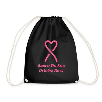Sensibilisation cancer du sein - Sac de sport léger - noir - Devant