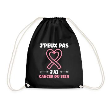 Sensibilisation cancer du sein - Sac de sport léger - noir - Devant