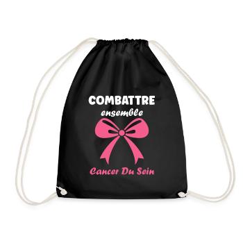 Sensibilisation cancer du sein - Sac de sport léger - noir - Devant
