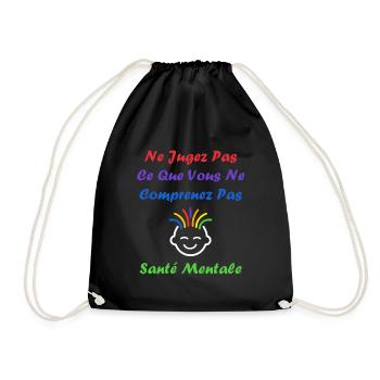 sensibilisation santé mentale - Sac de sport léger - noir - Devant