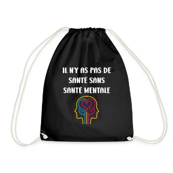 sensibilisation santé mentale - Sac de sport léger - noir - Devant