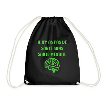 sensibilisation santé mentale - Sac de sport léger - noir - Devant