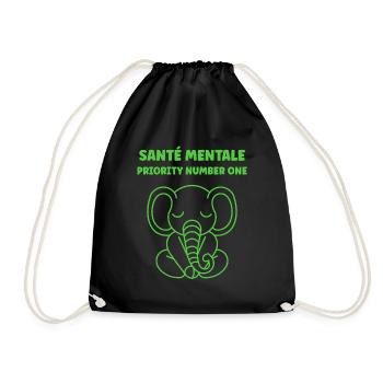 sensibilisation santé mentale - Sac de sport léger - noir - Devant
