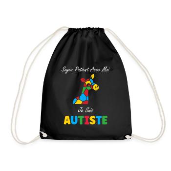 Soyez patient avec moi je suis autiste - Sac de sport léger - noir - Devant
