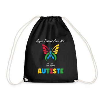 Soyez patient avec moi je suis autiste - Sac de sport léger - noir - Devant