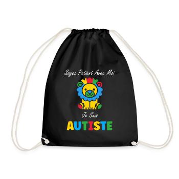 Soyez patient avec moi je suis autiste - Sac de sport léger - noir - Devant