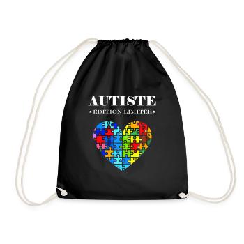 sensibilisation a l'autisme autiste - Sac de sport léger - noir - Devant