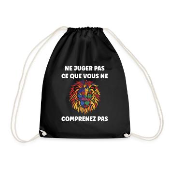 sensibilisation a l'autisme autiste - Sac de sport léger - noir - Devant